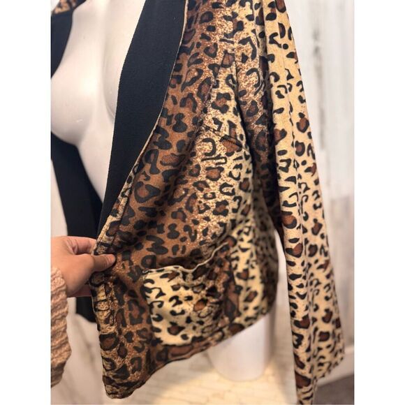 Woman's TanJay cheetah Faux Suede Jacket W/Pockets Lining size 10 - Picture 10 of 10